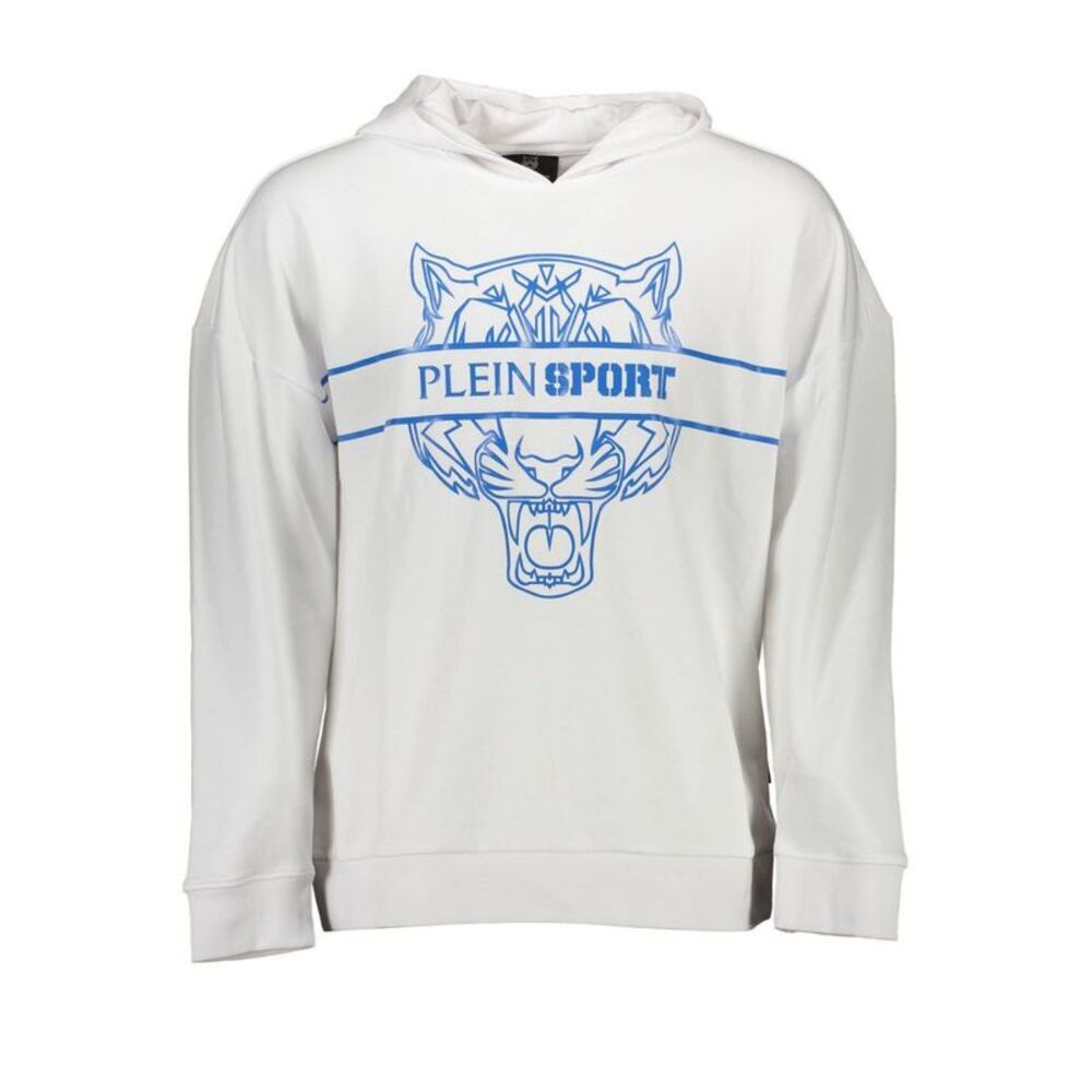 Plein Sport White Cotton Men's Hooded Men's Sweatshirt